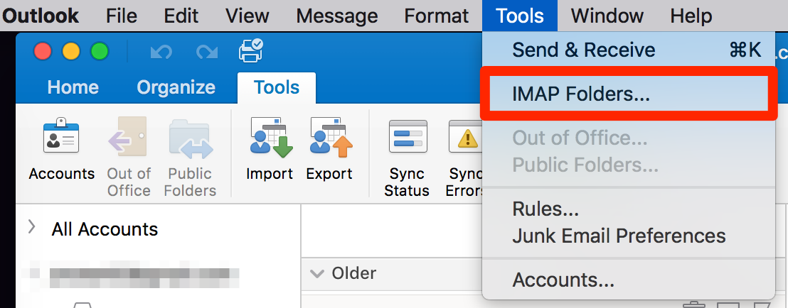 outlook for mac in app support